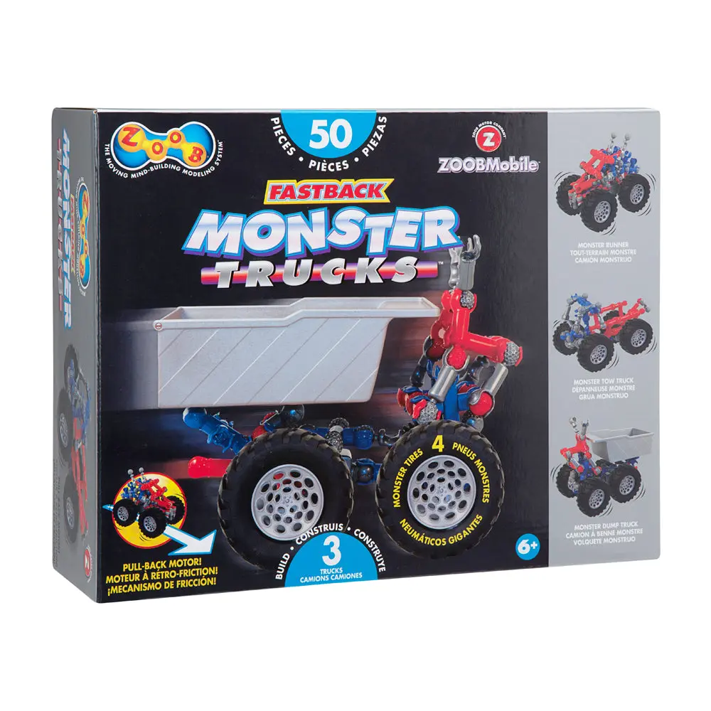 Zoobmobile Fastback Monster Trucks Building Set With Pull-Back Motor 1