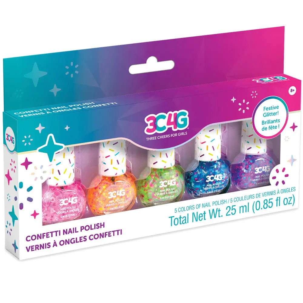 3C4g Sparkle & Shine Confetti Nail Polish Set - Multi-Color 1