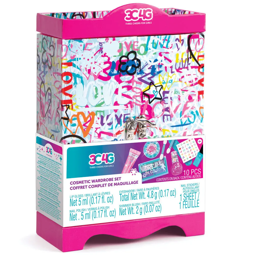 Three Cheers For Girls Graffiti Cosmetic Wardrobe Kit - Vibrant Makeup Set 1