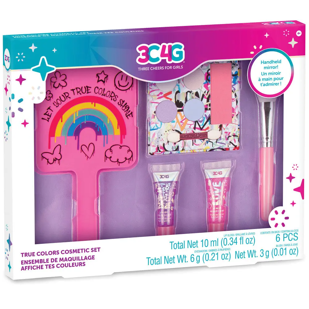 Three Cheers For Girls Graffiti Cosmetic Set With Mirror - Colorful Makeup Kit 1