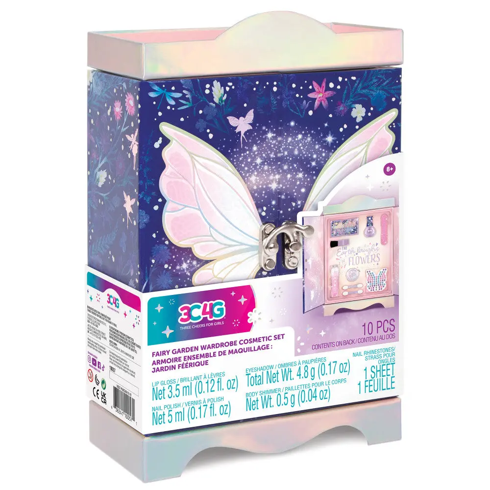 3C4g Fairy Garden Wardrobe Cosmetic Set - Complete Makeup Kit For Eyes, Lips & Nails 1