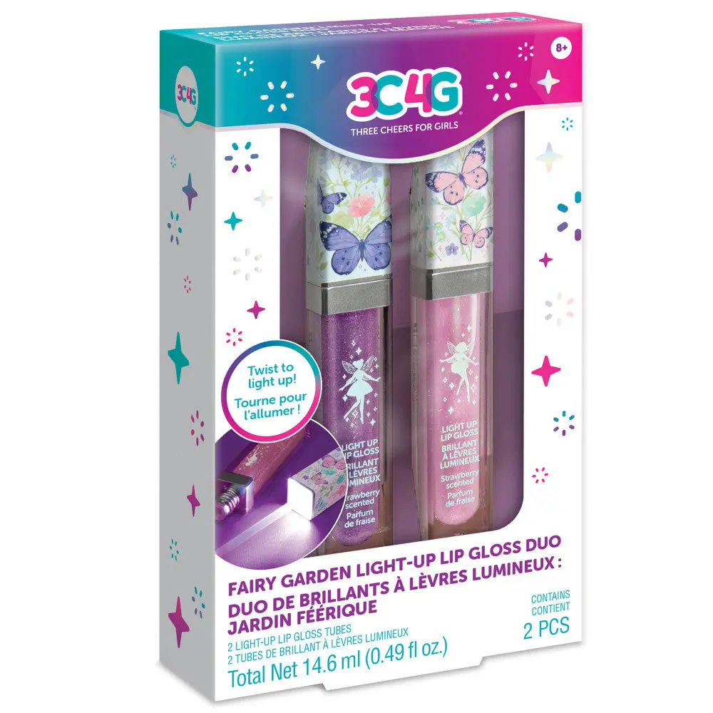 3C4g Fairy Garden Light-Up Lip Gloss Duo - Pink & Lavender 1