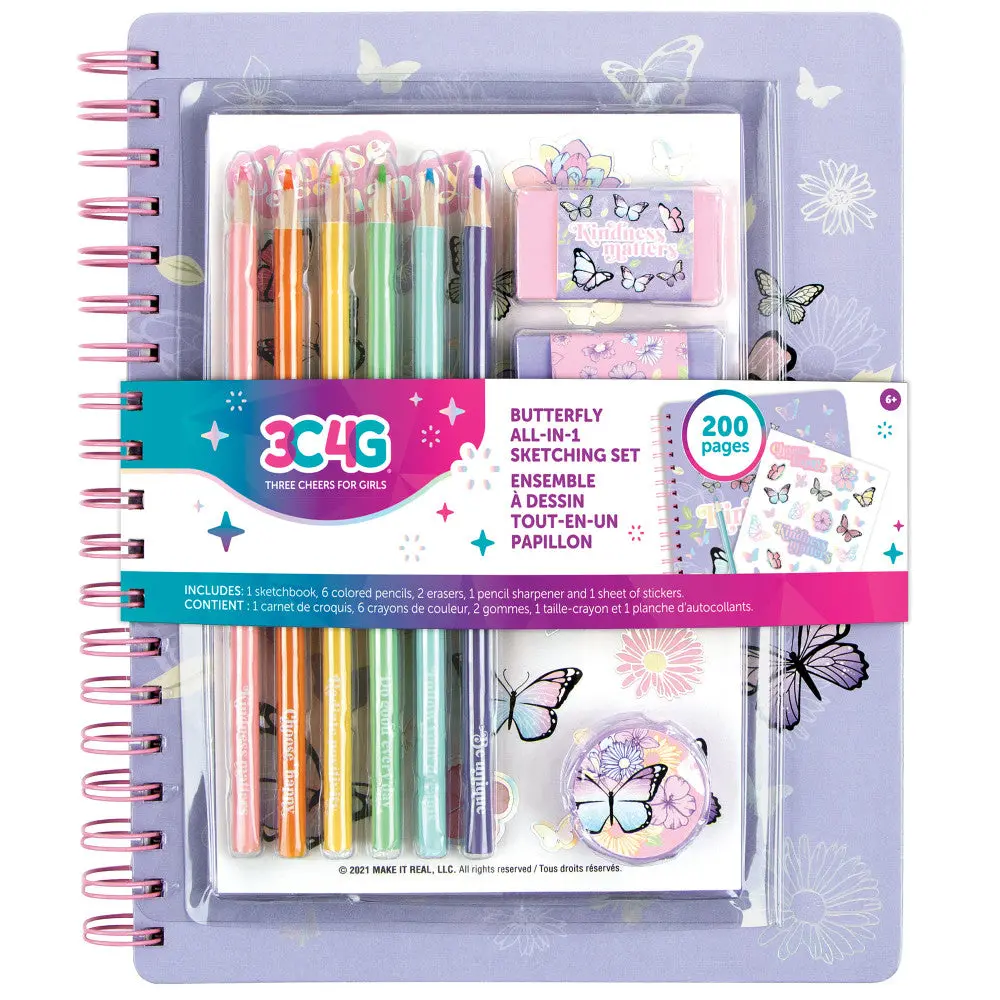 3C4g Butterfly Themed Sketching Set - Complete Art Kit 1