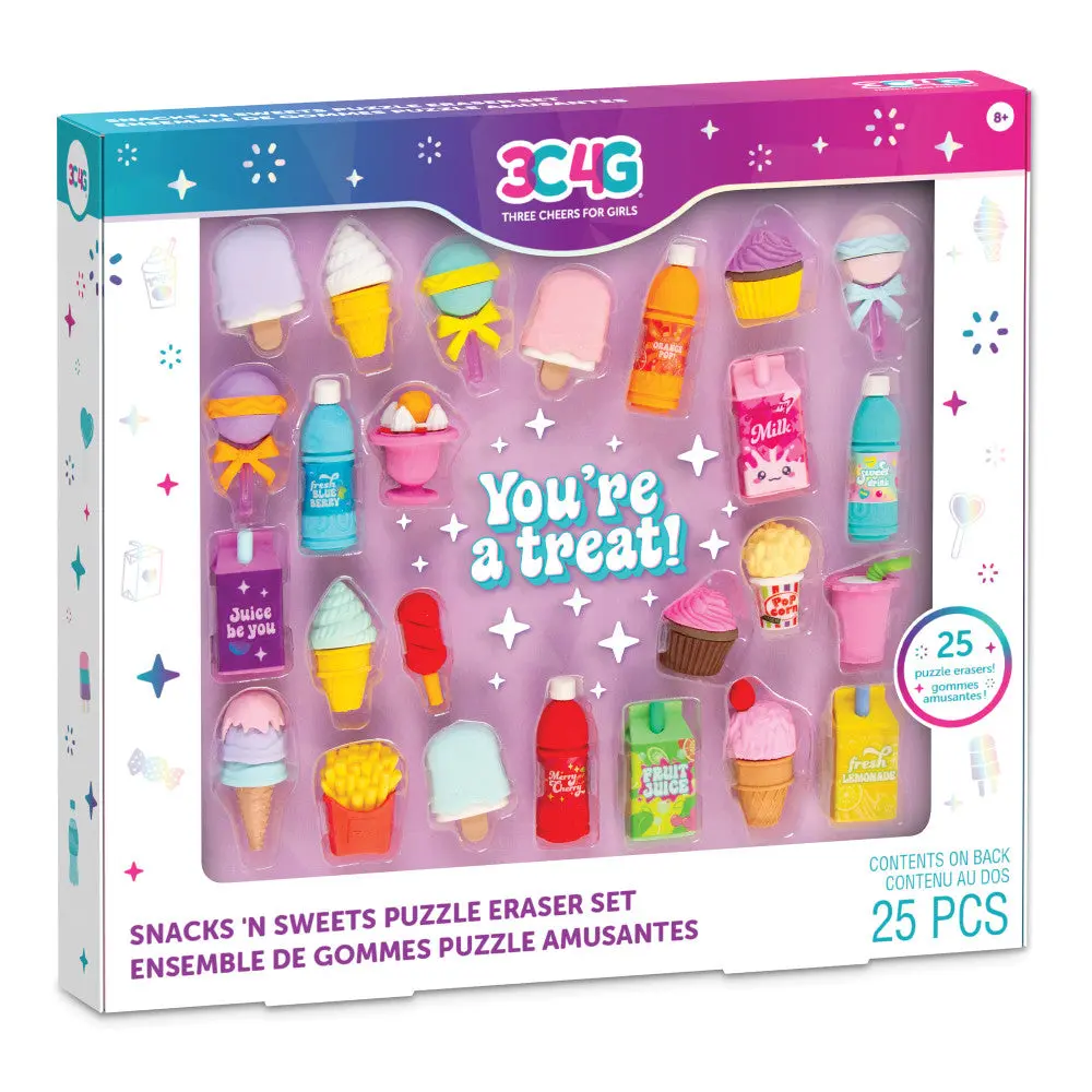 3C4g Snacks 'N Sweets Themed Puzzle Eraser Set For Kids Ages 8+ 1