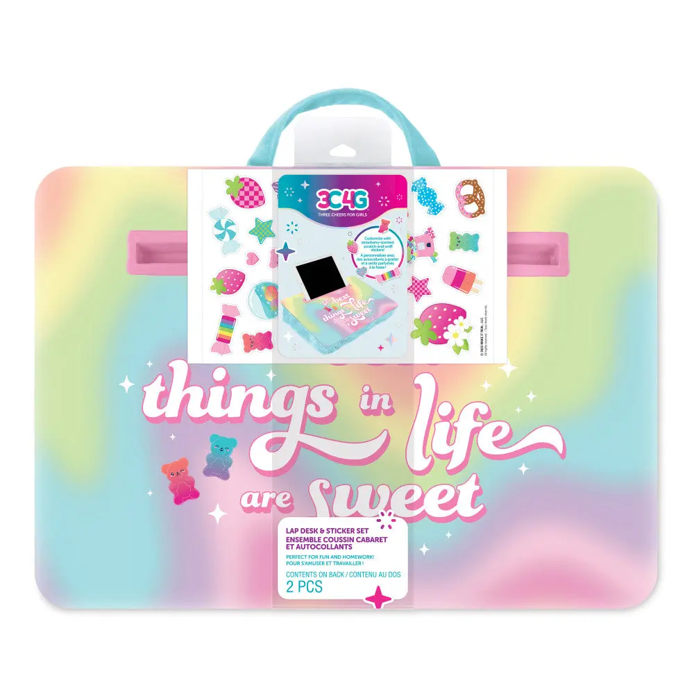 3C4g Life Is Sweet Portable Pillow Lap Desk With Sticker Set For Kids 1