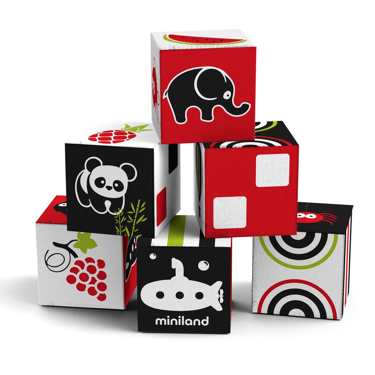 Miniland Educational First Senses - 6 Soft Pattern Cubes Set 1