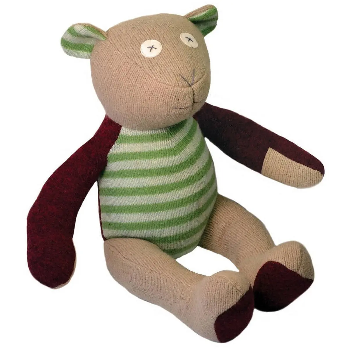 Cate & Levi Reclaimed Wool Handmade Bear Stuffed Animal - Unique 1