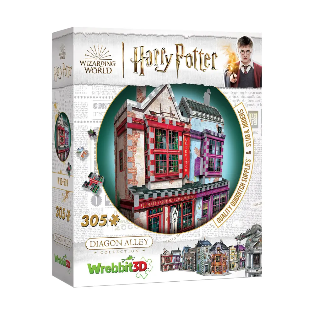 Wrebbit Harry Potter Diagon Alley Collection - Quality Quidditch Supplies & Slug & Jiggers 3D Puzzle, 305 Pieces 1