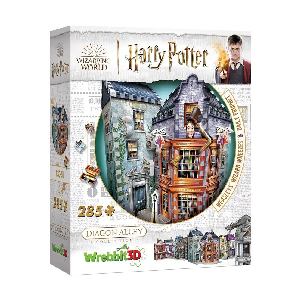 Wrebbit Harry Potter Diagon Alley Collection - Weasleys' Wizard Wheezes & Daily Prophet 3D Puzzle, 285 Pieces 1
