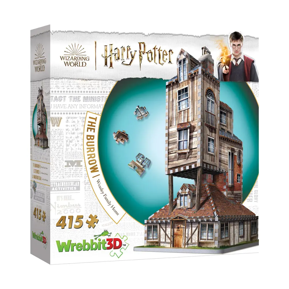 Wrebbit Harry Potter The Burrow Weasley Family Home 3D Puzzle - 415 Pieces 1