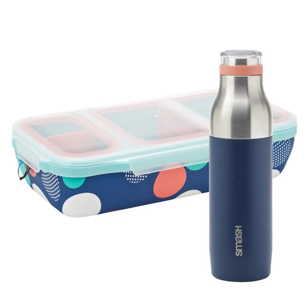 Smash Bento Switch-Up Lunch Box With Leakproof Stainless Steel Bottle - Misty 1