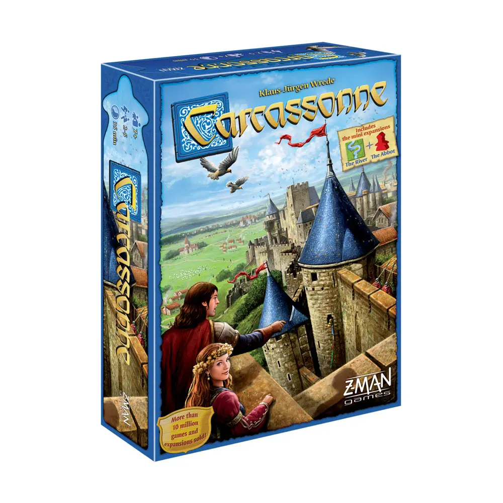 Carcassonne Strategy Board Game With The River And The Abbot Expansions 1