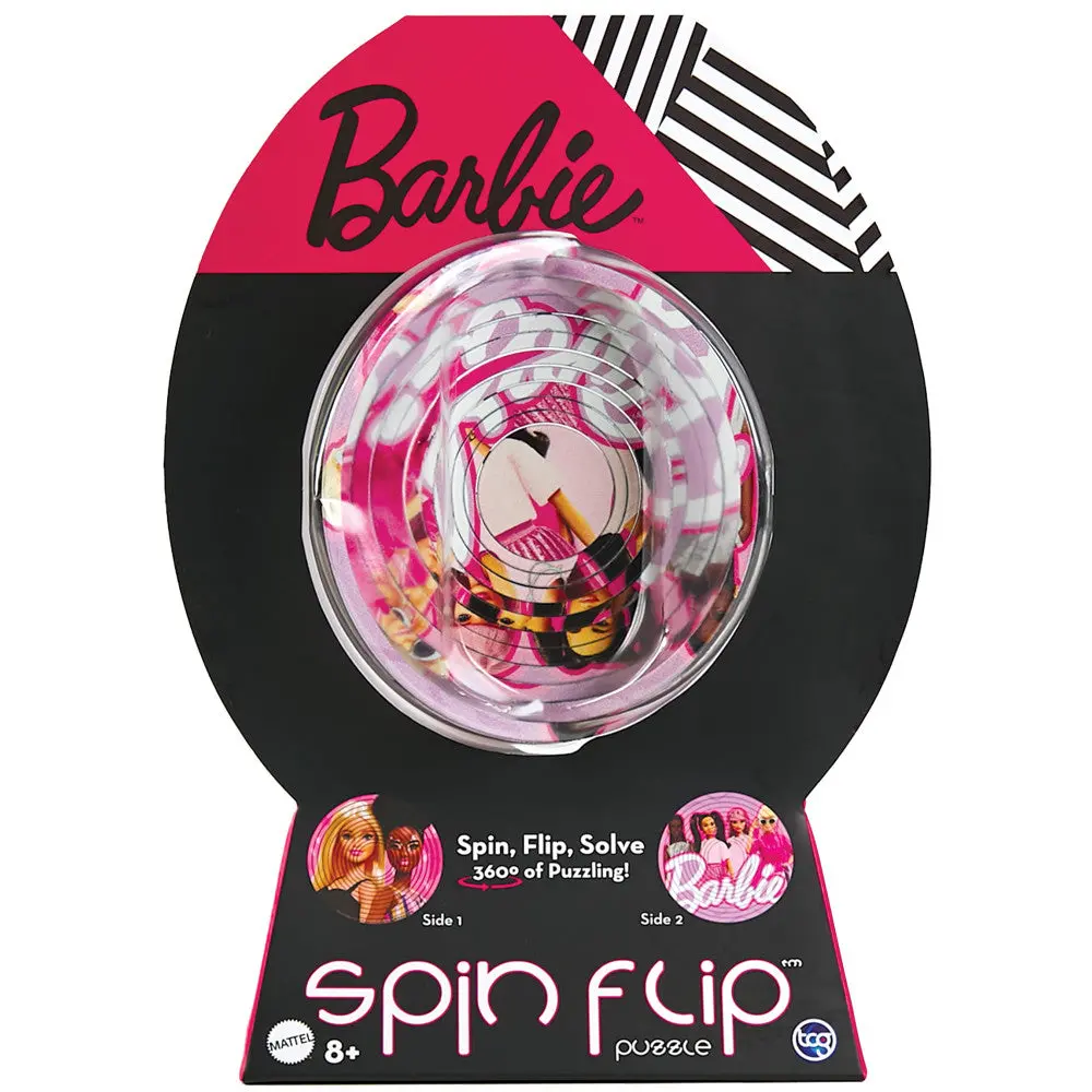Barbie Glam Girls Spin Flip Puzzle - Double-Sided 12-Ring Game 1