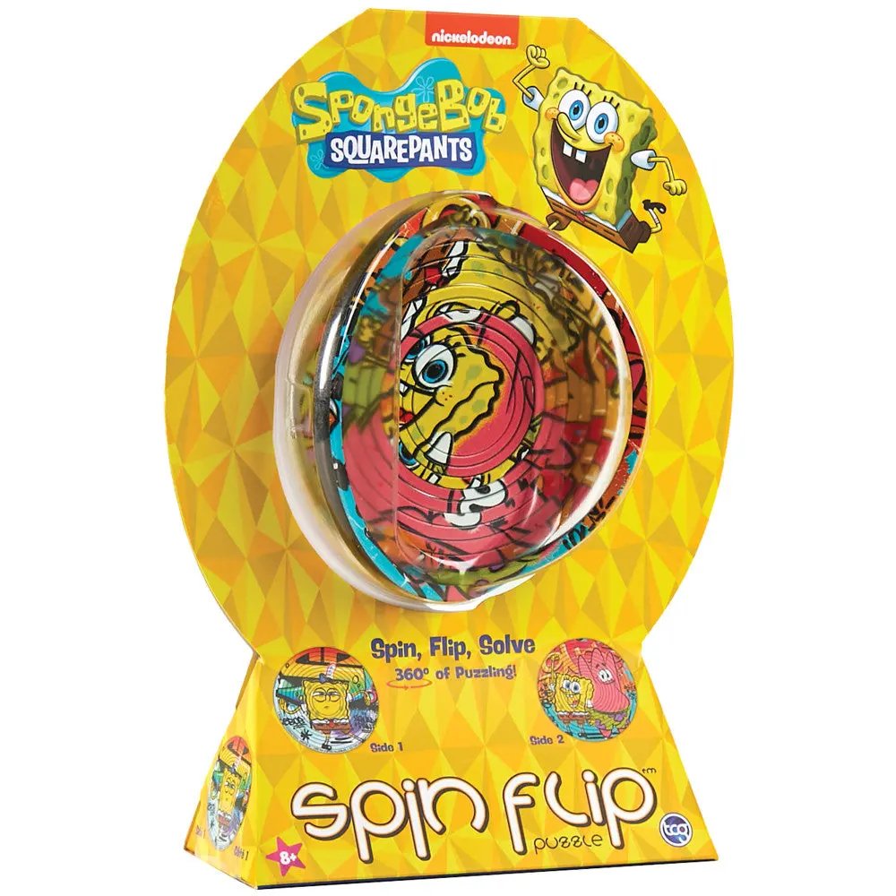 Spongebob Spin Flip Puzzle - Double-Sided 12-Ring Brain Teaser 1