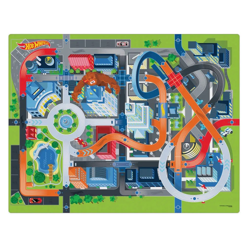 Imaginmat Jumbo Hot Wheels Adventure Playmat With Toy Cars, 47X61" 1
