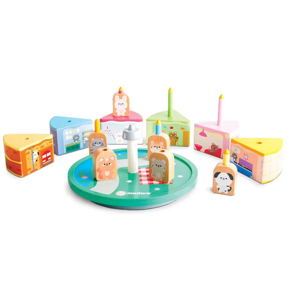 Madera Wood Cakeville Playset - Whimsical Wooden Activity Scene, Age 3+ 1