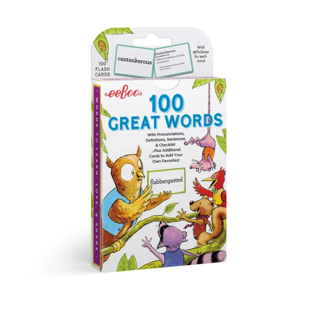 Eeboo 100 Great Words Vocabulary Flash Cards Set 1