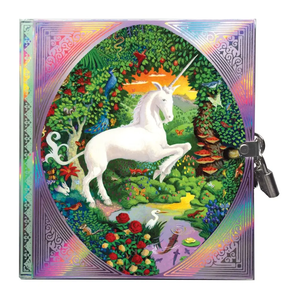 Eeboo Unicorn Hardcover Journal With Lock And Key - Illustrated By Kelsey Oseid 1