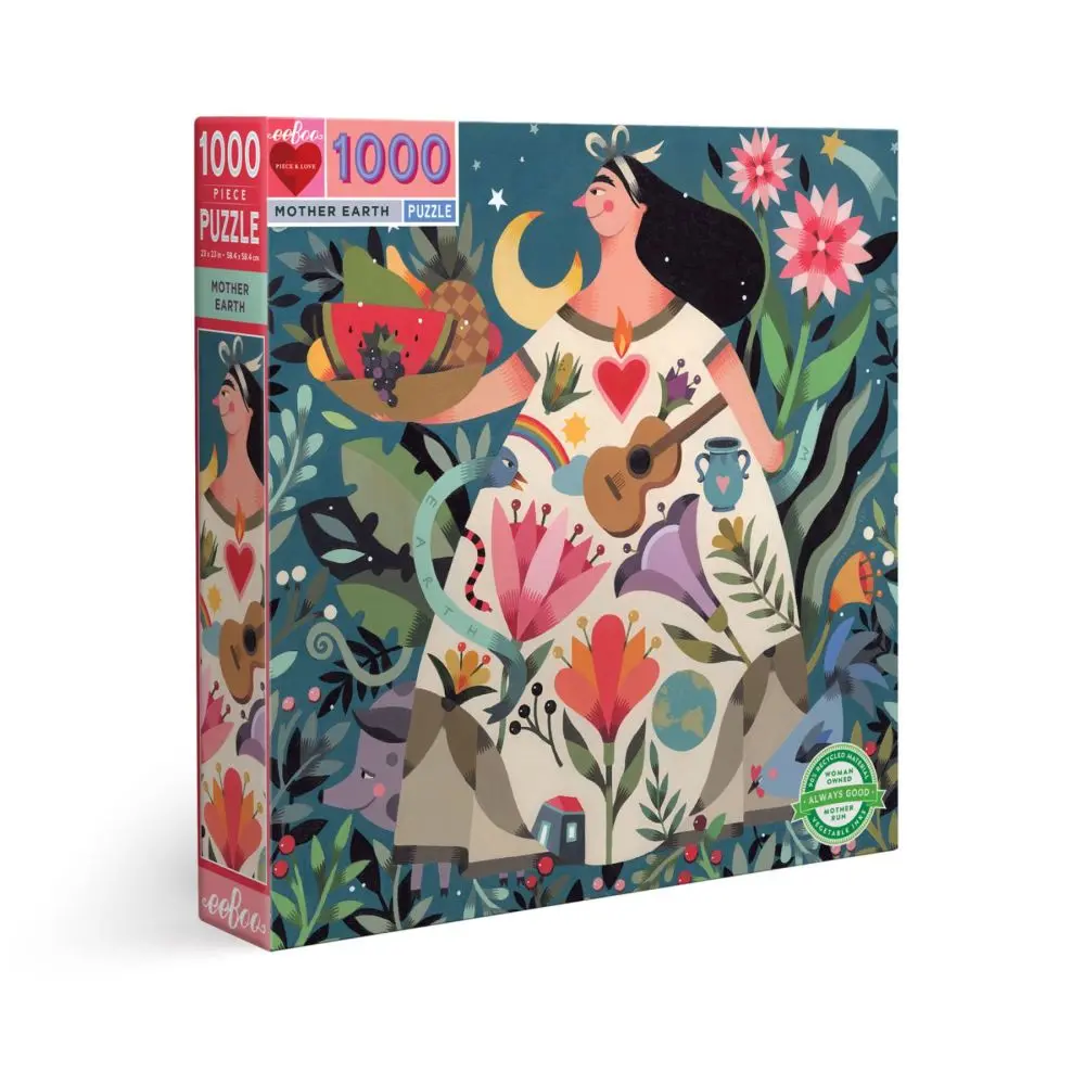 Eeboo Piece And Love Mother Earth 1000-Piece Square Jigsaw Puzzle 1