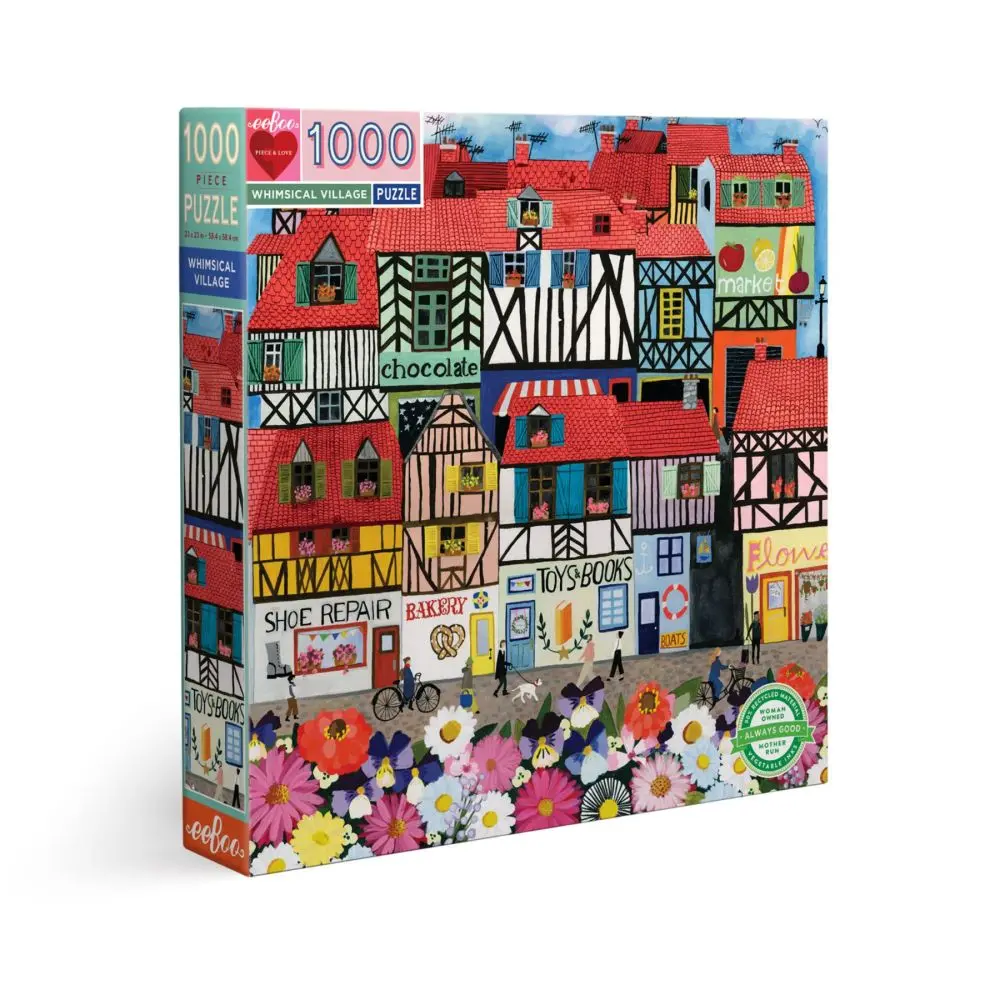 Eeboo Piece And Love Whimsical Village 1000 Pc Puzzle 1