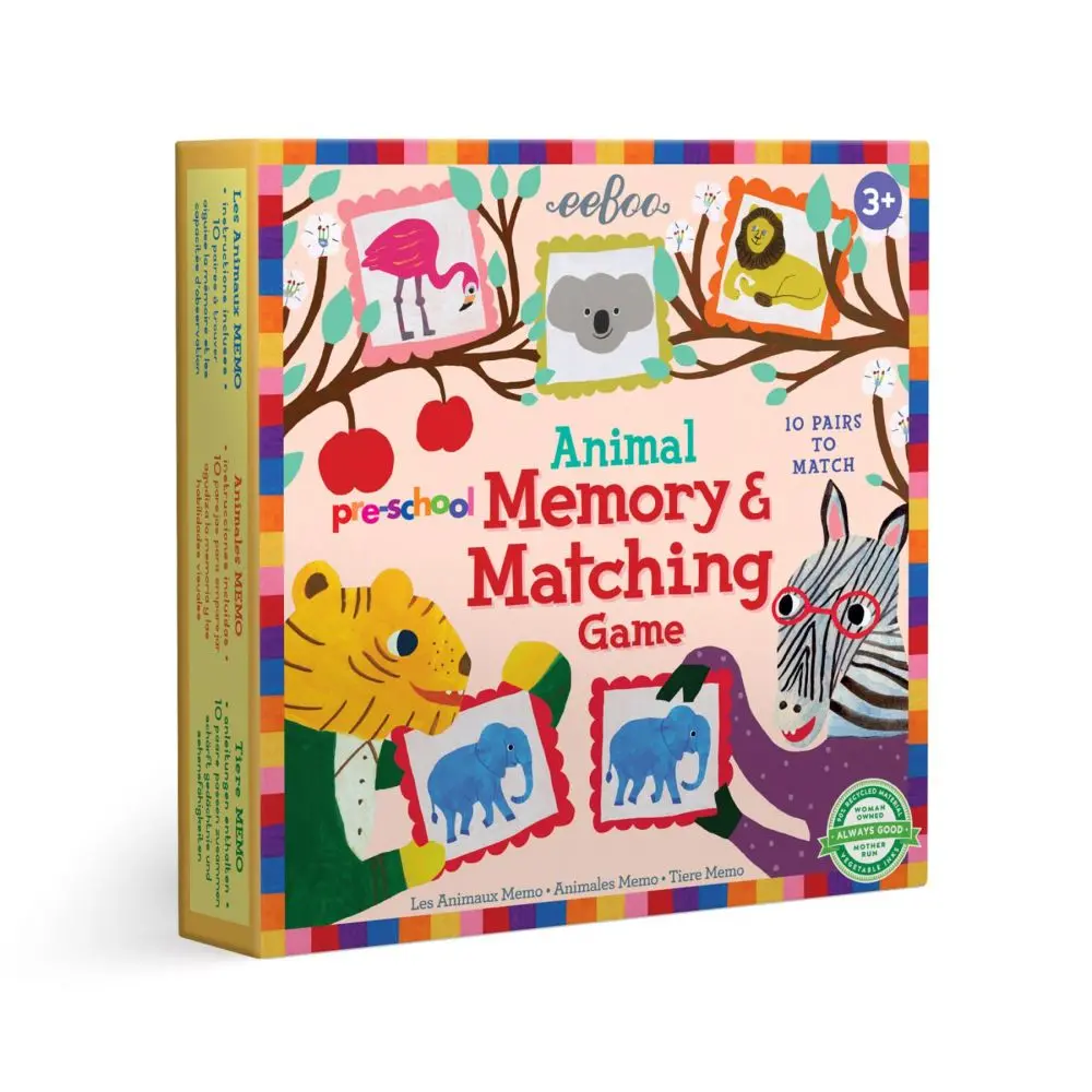 Eeboo Pre-School Animal Memory Matching Game - Educational Toy 1