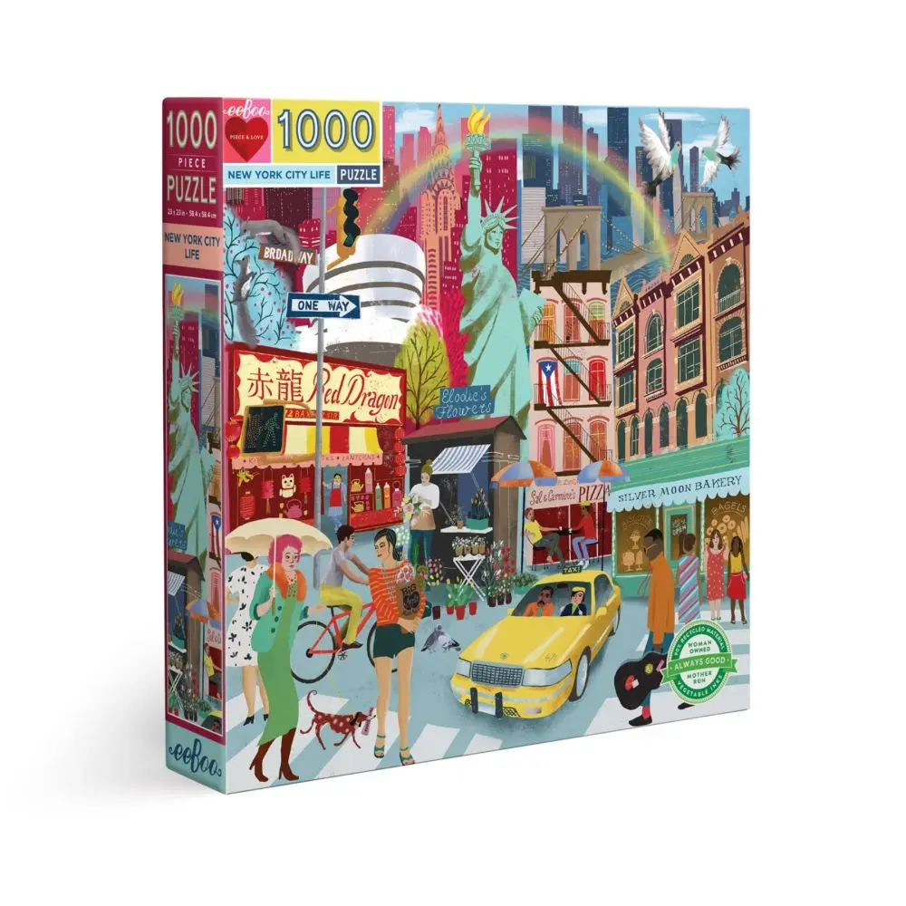 Eeboo Piece And Love New York Life 1000-Piece Square Jigsaw Puzzle 1