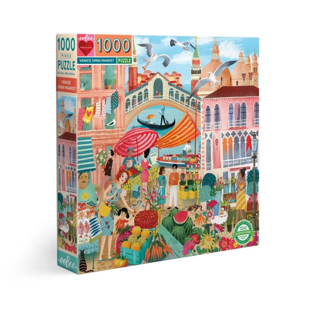 Eeboo Piece And Love Venice Open Market 1000-Piece Jigsaw Puzzle 1