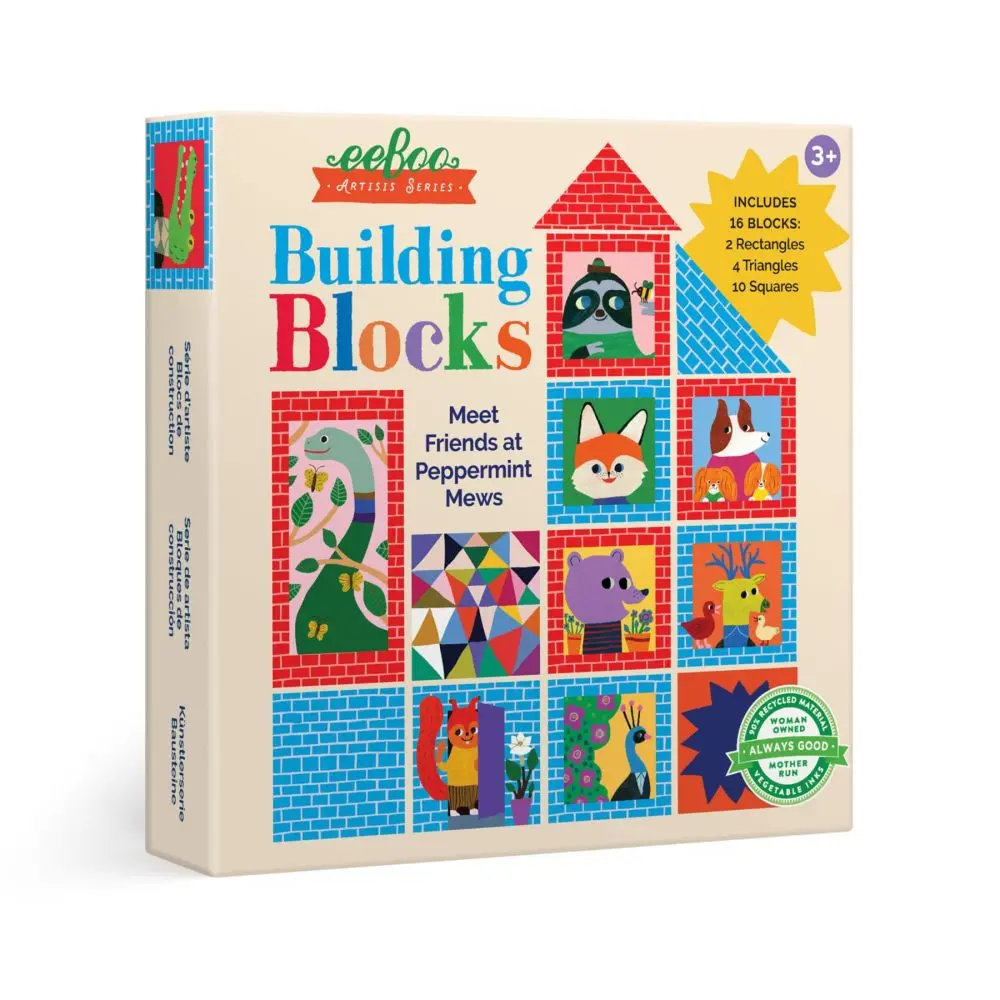 Eeboo Artist's Series 16-Piece Building Blocks Set For Creative Play 1