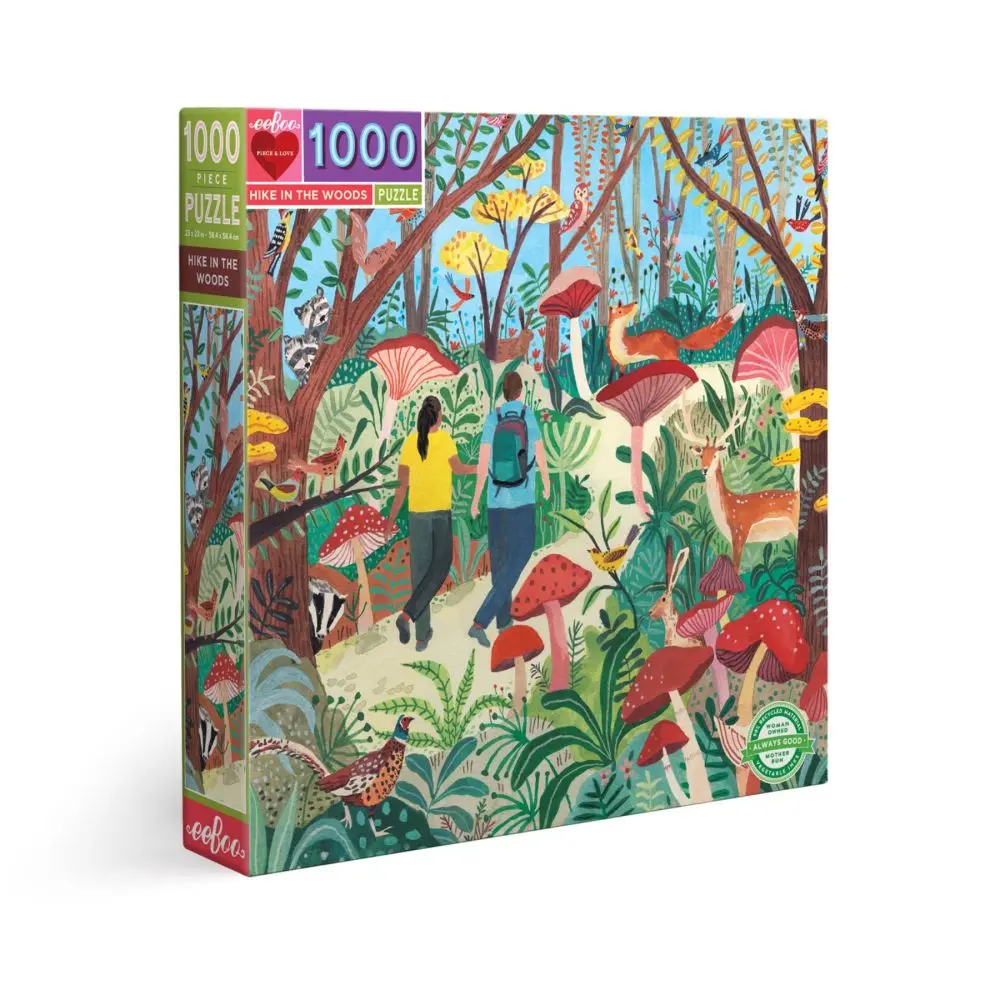 Eeboo Piece And Love Hike In The Woods Jigsaw Puzzle - 1000 Pc 1