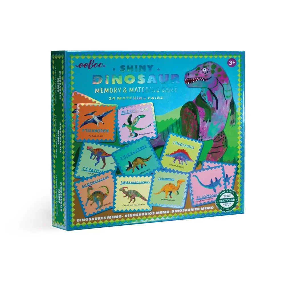 Eeboo Shiny Dinosaur Memory And Matching Game For Kids 1