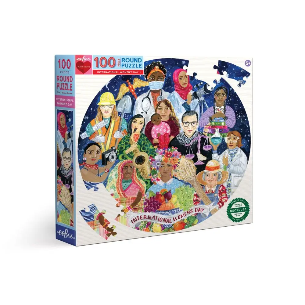 Eeboo International Women's Day 100 Piece Round Puzzle 1