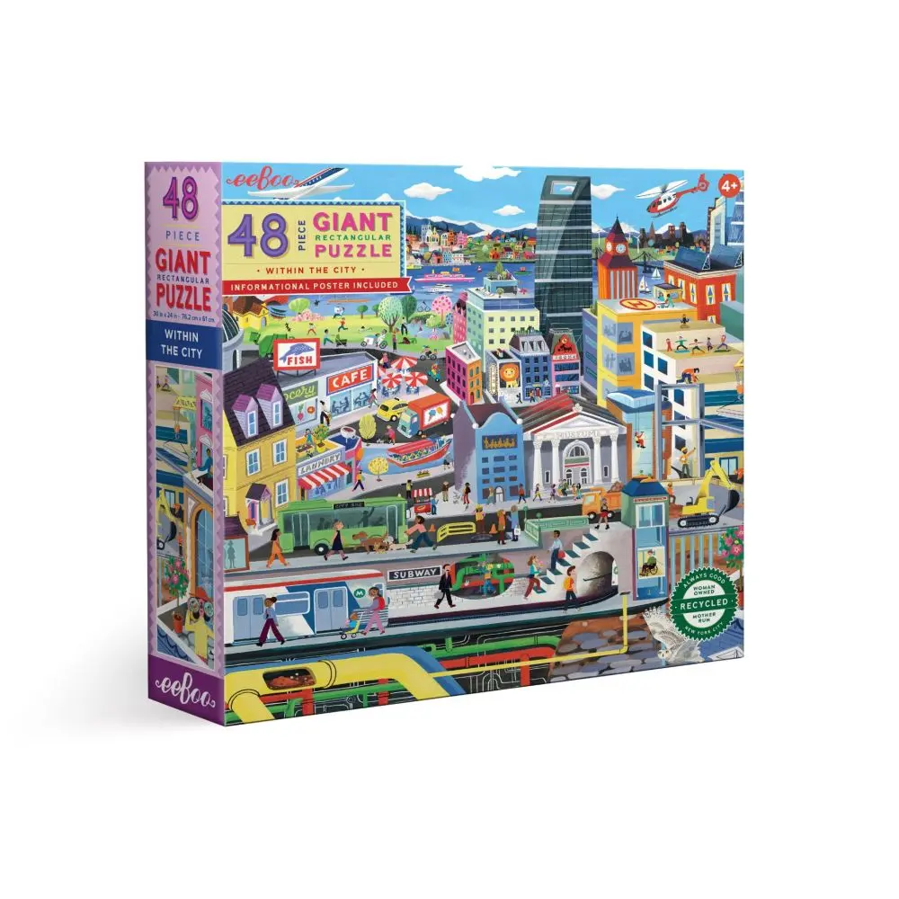 Eeboo Within The City Giant Floor Puzzle - 48 Pc 1
