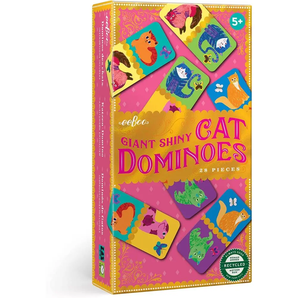 Eeboo Giant Shiny Cat Dominoes Family Matching Game 1