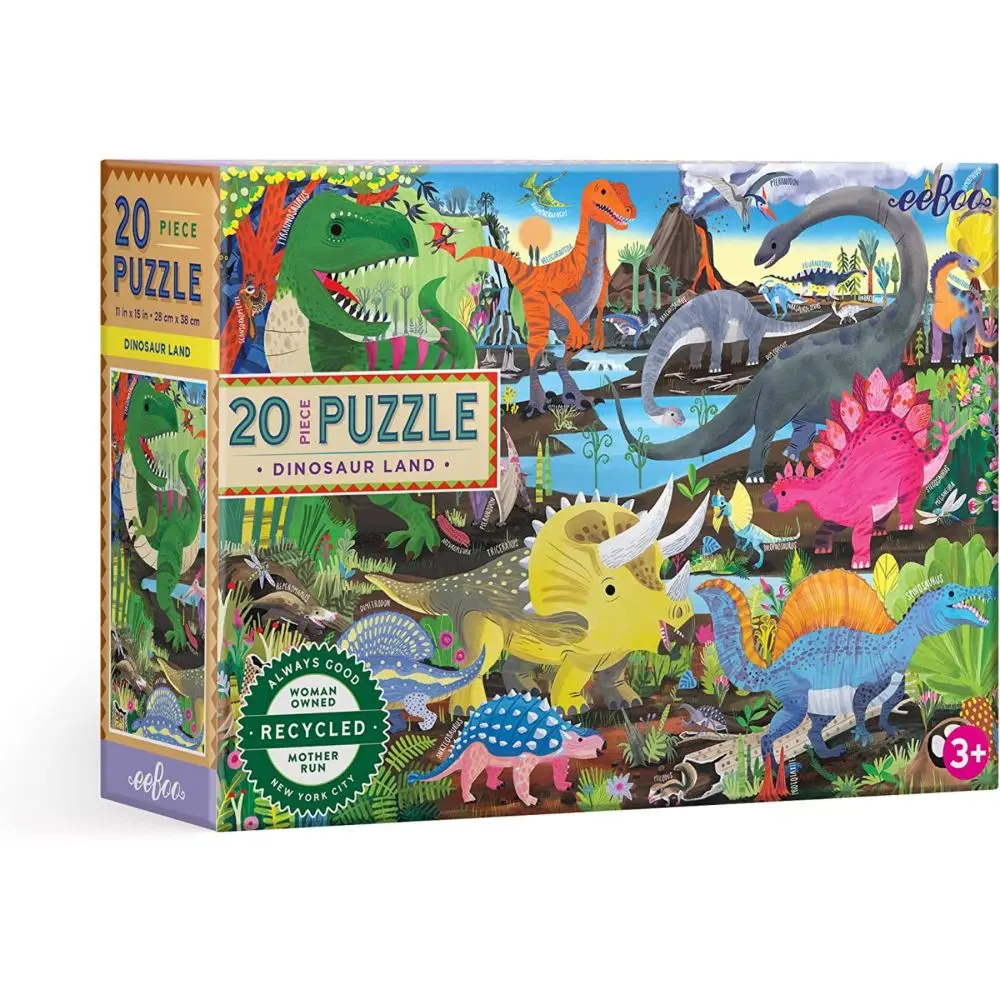 Eeboo Dinosaur Land Jigsaw Puzzle - 20 Pc 1