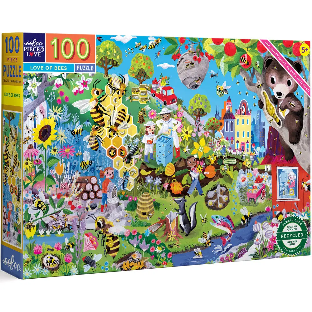 Eeboo Love Of Bees Educational Jigsaw Puzzle - 100 Pc 1