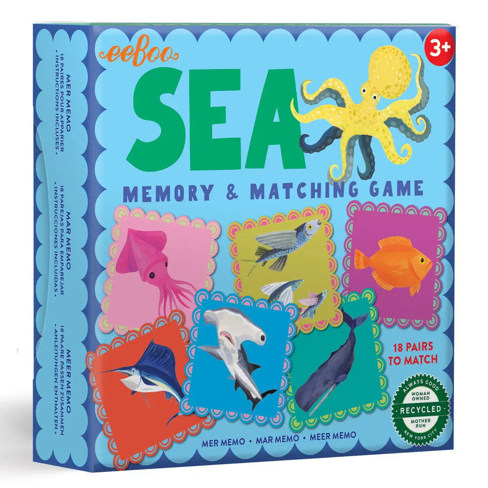 Eeboo Sea Little Square Memory Matching Game 1