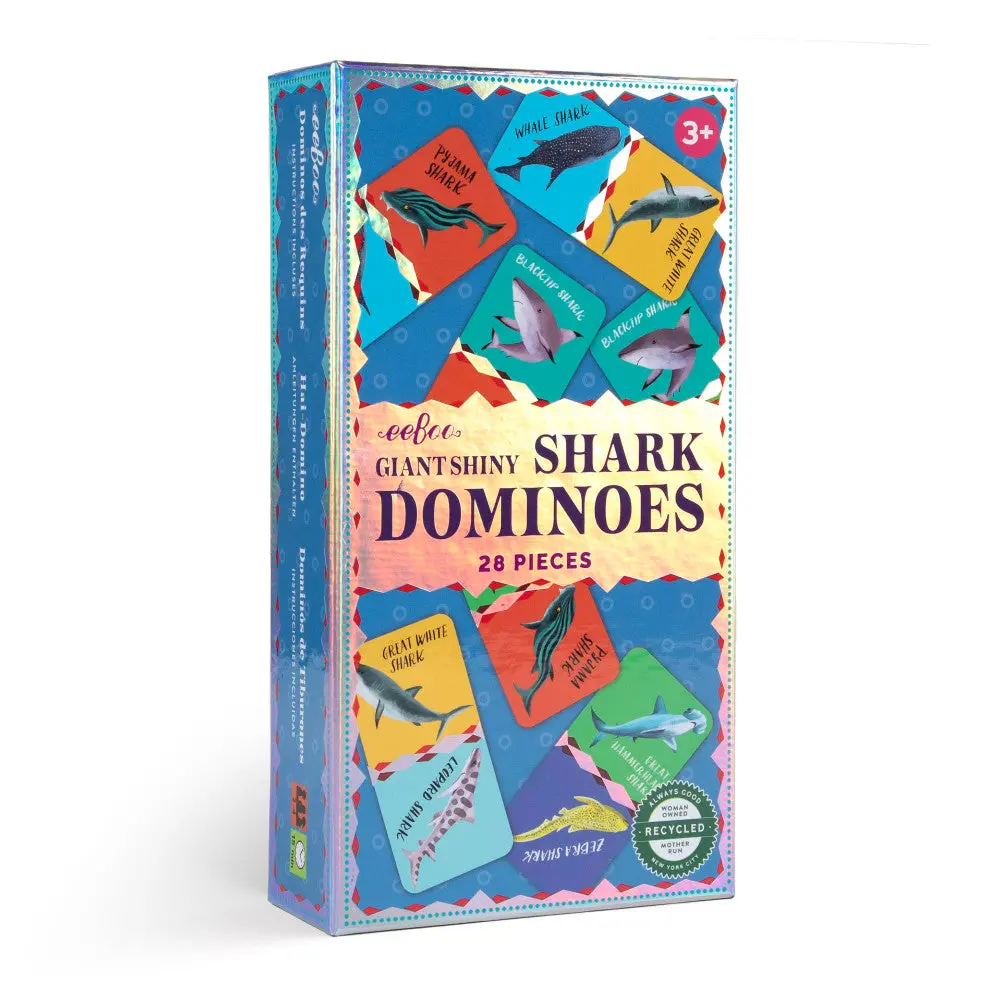 Eeboo Giant Shiny Shark Dominoes Set For 2-4 Players 1