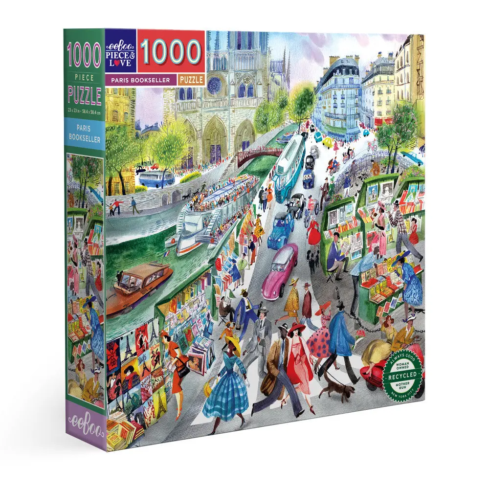 Eeboo Piece & Love Paris Bookseller Jigsaw Puzzle - 1000 Pc 1