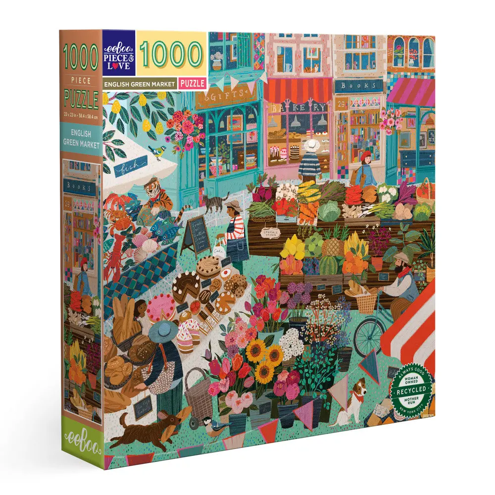 Eeboo Piece & Love English Green Market 1000-Piece Jigsaw Puzzle 1