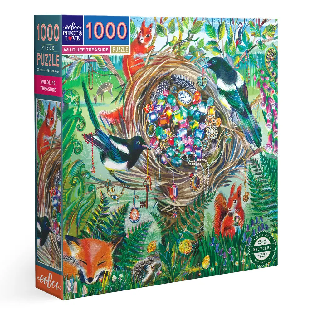 Eeboo Piece & Love Wildlife Treasure 1000-Piece Jigsaw Puzzle 1