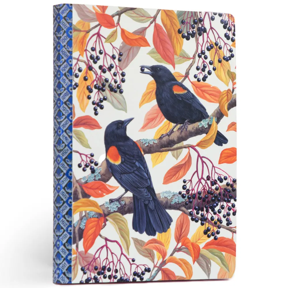 Eeboo Piece & Love Autumn Blackbirds Gilded Journal - Hardcover Diary 1