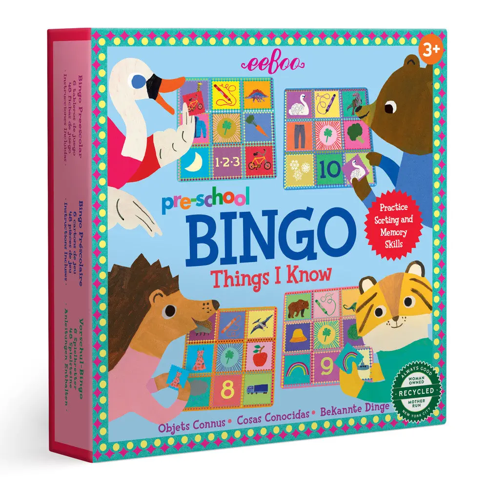 Eeboo Preschool Bingo Game - Things I Know - Educational Sorting & Memory Skills Toy For Kids Ages 3+ 1