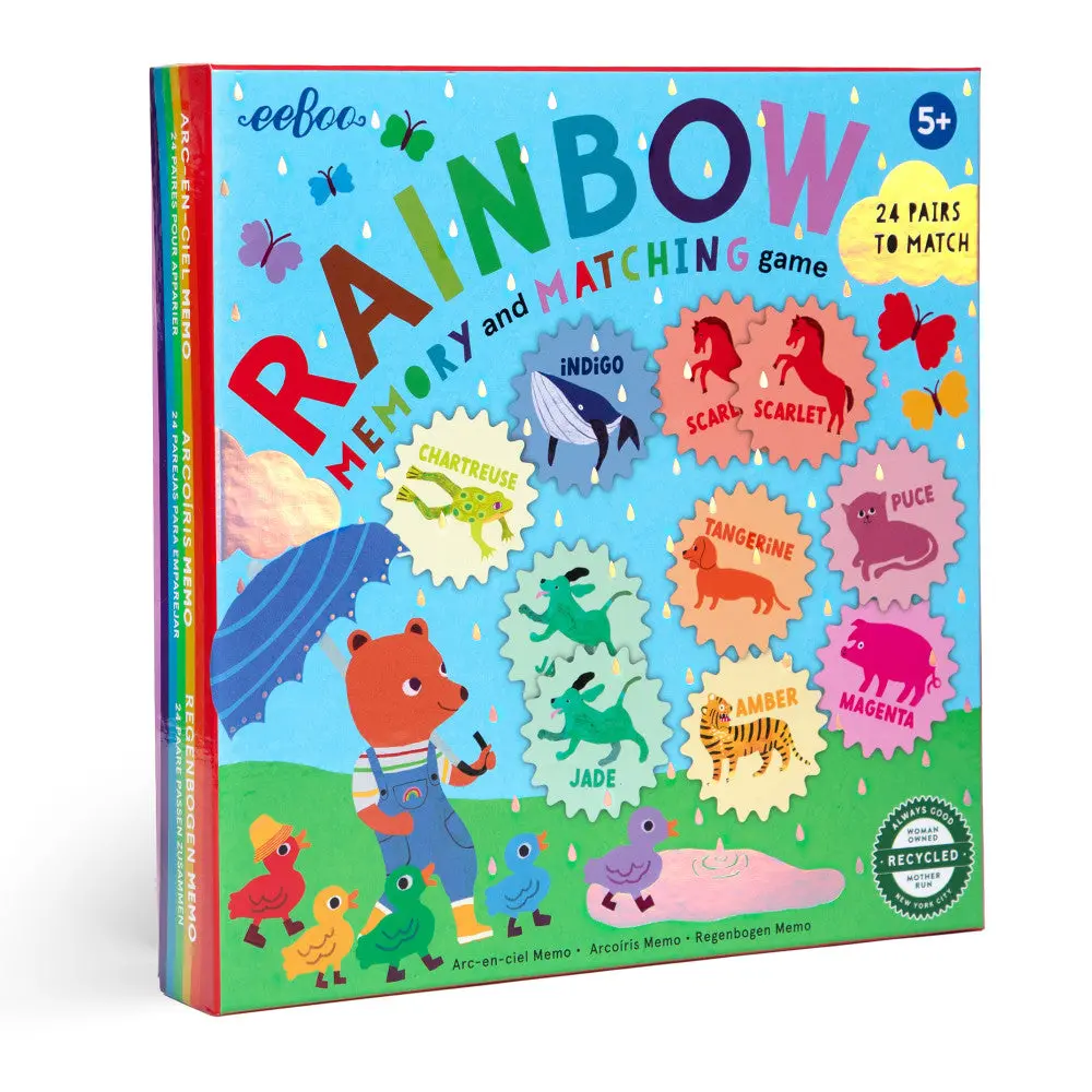 Eeboo Rainbow Memory Matching Game - Educational Color Recognition Set 1