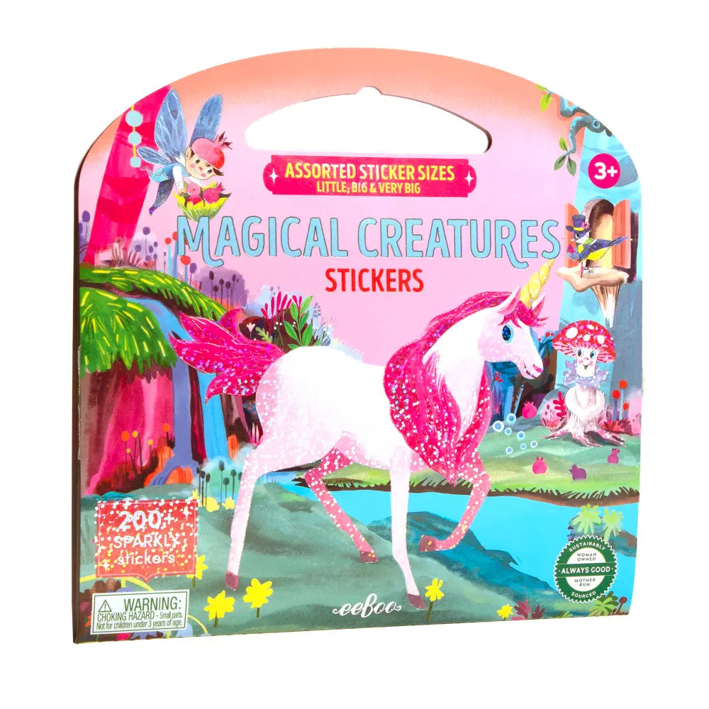 Eeboo Magical Creatures Collection Shiny Sticker Book - Over 200 Sparkling Stickers 1