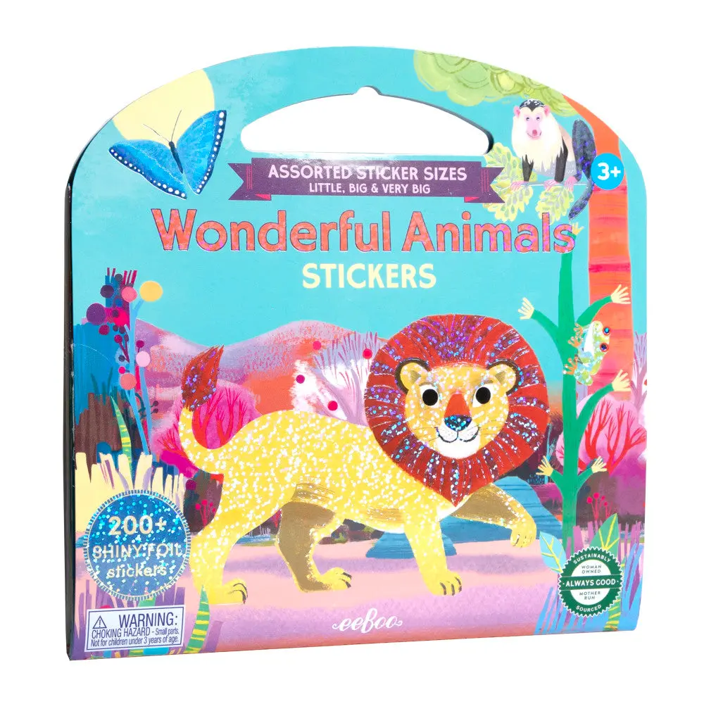 Eeboo Wonderful Animals Foiled Sticker Book - Over 200 Sparkling Stickers 1