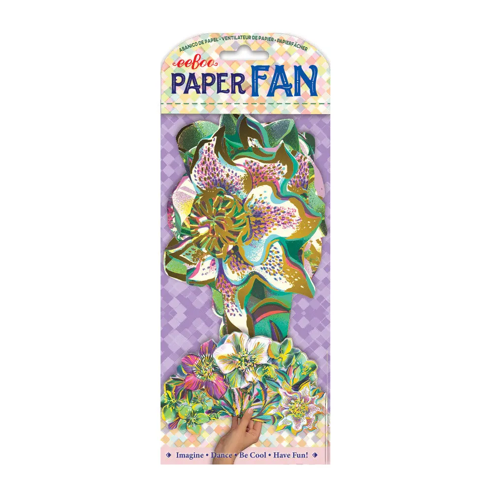 Eeboo Piece & Love Asta's Flower 15-Inch Decorative Paper Fan 1