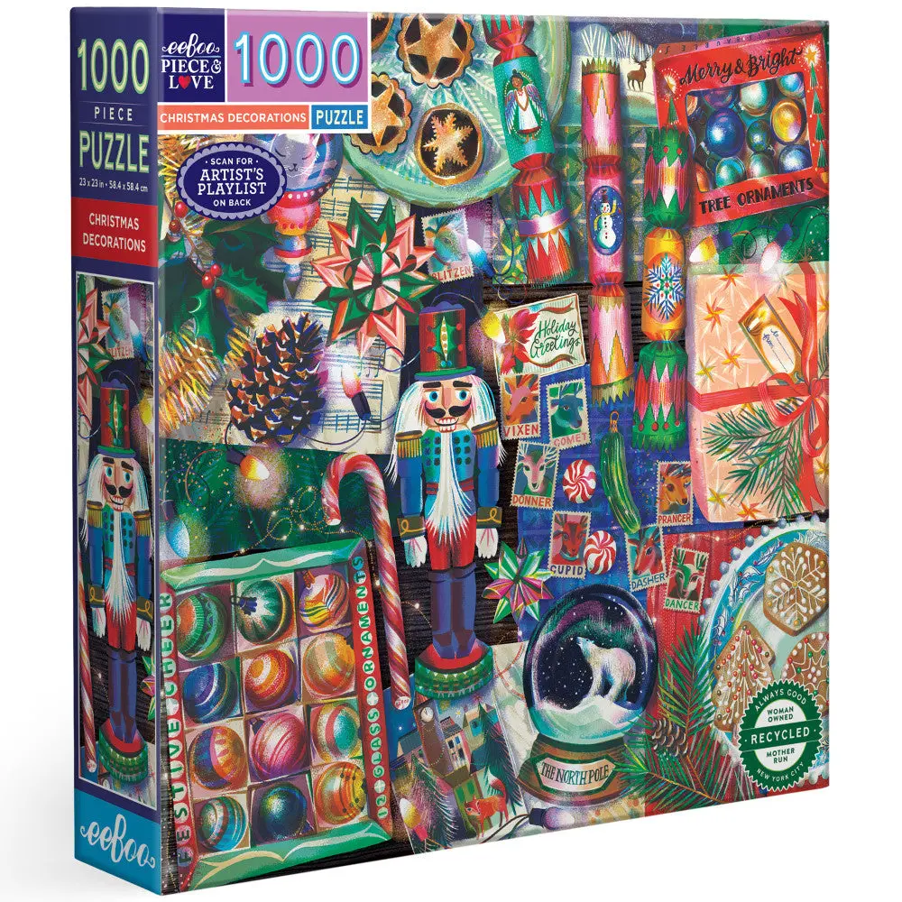 Eeboo Piece & Love Christmas Decorations Jigsaw Puzzle - 1000 Pc 1