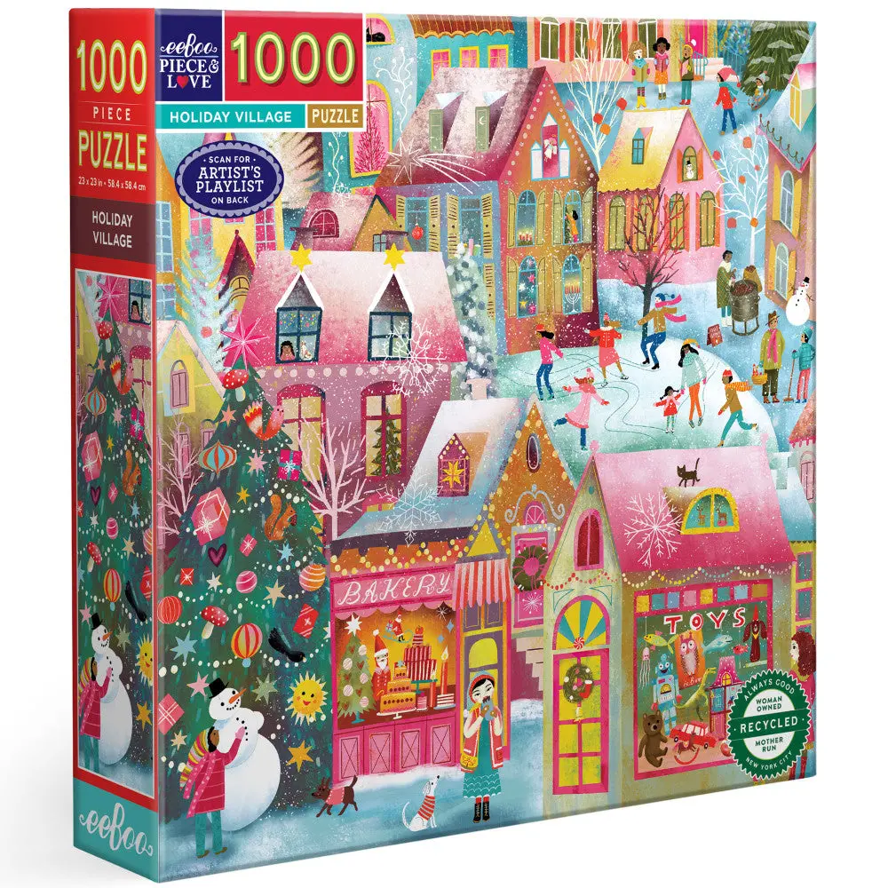 Eeboo Piece & Love Holiday Village 1000-Piece Puzzle 1
