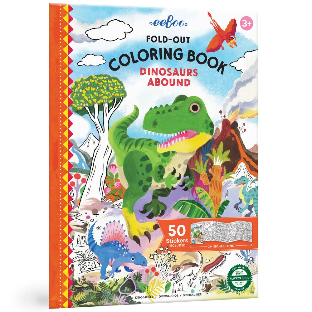 Eeboo Dinosaurs Abound Giant Coloring Adventure - Ages 3+ 1