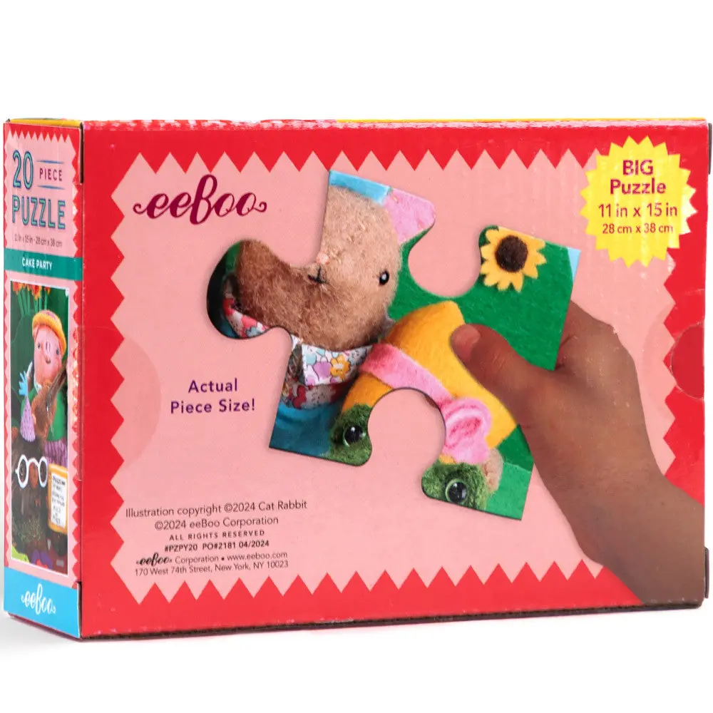 Eeboo Cake Party 20 Piece Jigsaw Puzzle For Kids, Age 3+ 2
